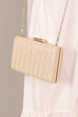 Peyton Straw Clutch - Cream