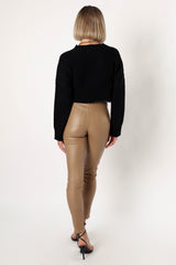 Sammie Vegan Leather Pants - Tan