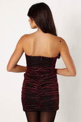 Gilbert Ruched Mini Dress - Merlot