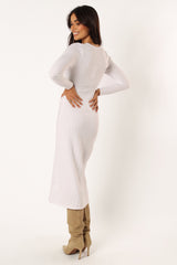 Zayla Long Sleeve Midi Dress - Cream