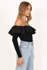 Cloe Off Shoulder Top - Black