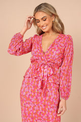 Minelli Pleat Top - Hot Pink