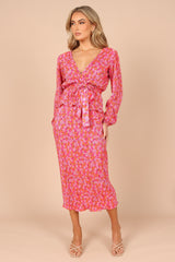 Minelli Pleat Top - Hot Pink