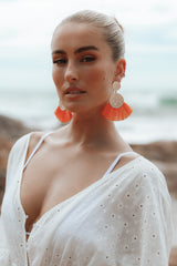 Eloise Tassel Earrings - Gold/Orange