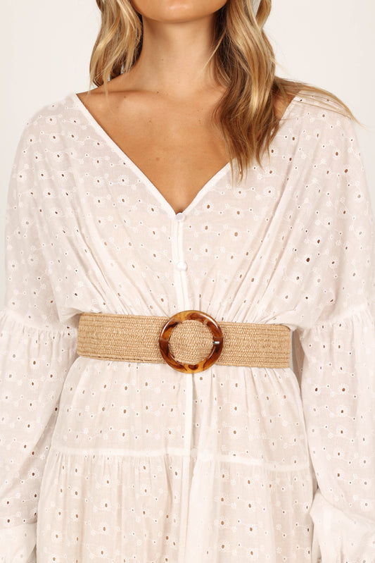 Mary Woven Waist Belt - Natural