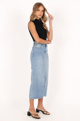 Dana Denim Midi Skirt - Blue Wash