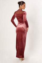 Jessica Long Sleeve Maxi Dress - Mauve