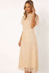 Kala Textured Maxi Dress - Beige