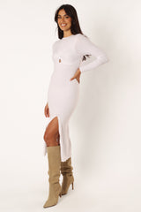 Zayla Long Sleeve Midi Dress - Cream